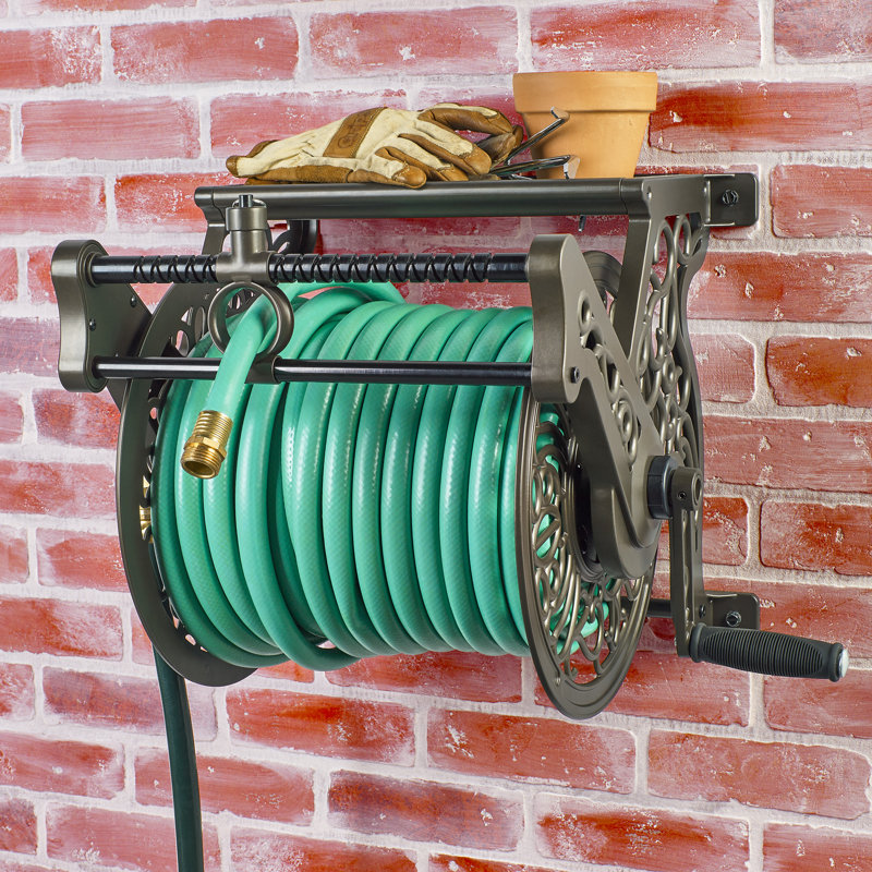 Liberty Garden Aluminum Wall Mounted Hose Reel & Reviews Wayfair